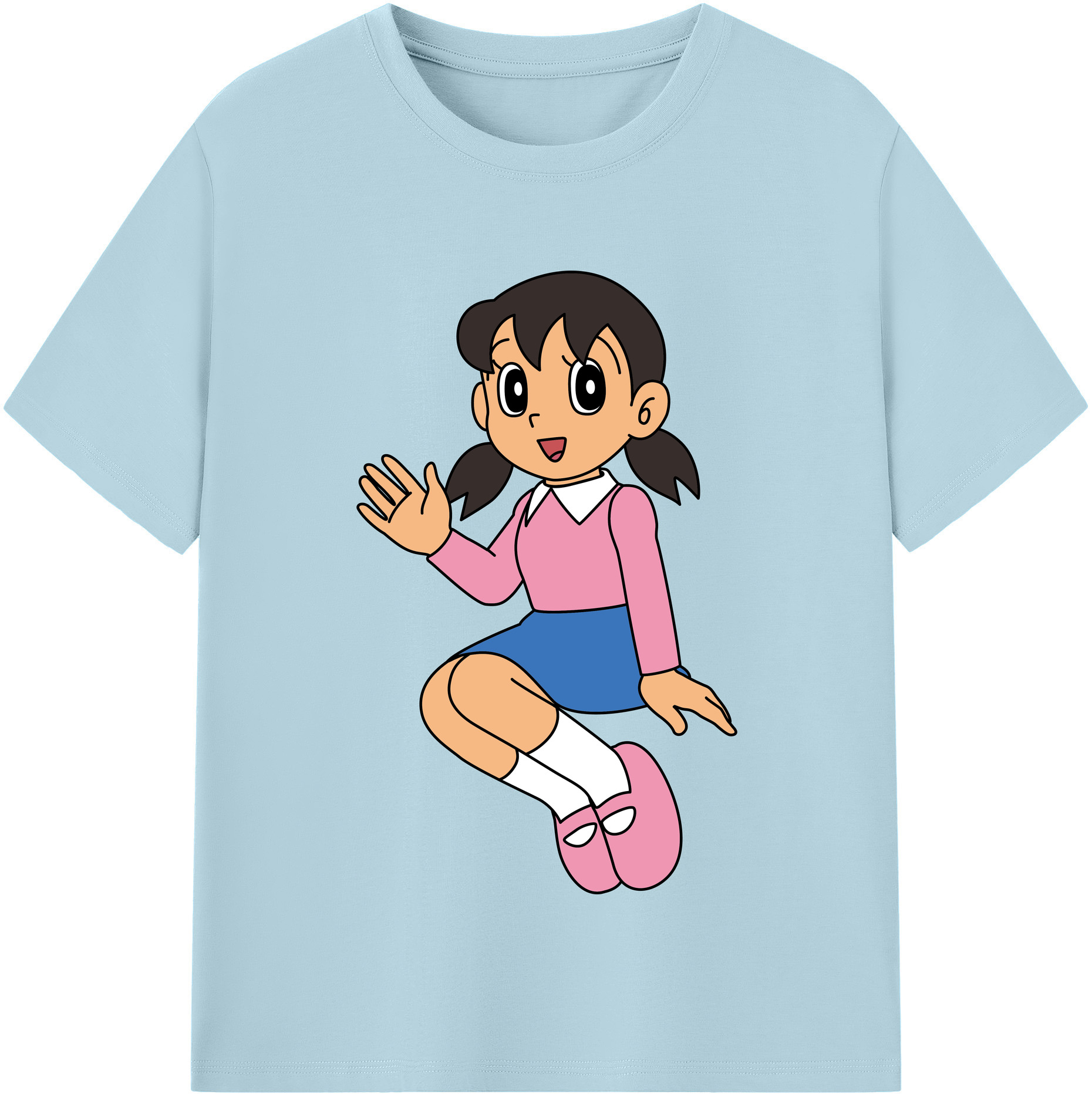 （画像用） ドラえもん みなもと しずか Doraemon Shizuka Minamoto 綿100％半袖Tシャツ（フロントプリント）